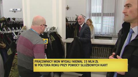 Antoni Macierewicz nie chciał tłumaczyć się z wydatków w resorcie