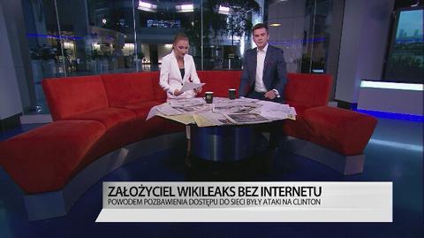 Assange odcięty od internetu