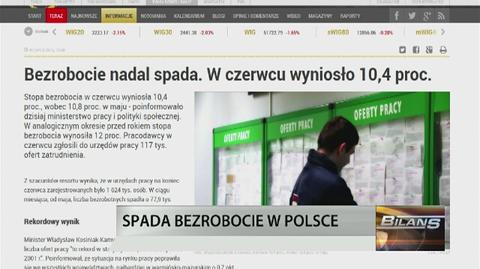 Bezrobocie nadal spada. W czerwcu wyniosło 10,4 proc.