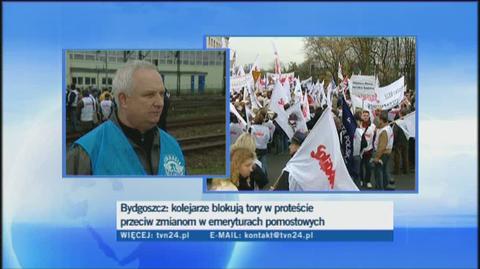 Blokada torów w Bydgoszczy