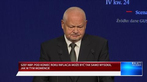 Glapiński: prognozy nie wskazują na rychły spadek inflacji do celu