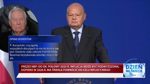 Adam Glapiński pytany o swoją premię przez dziennikarkę TVN24