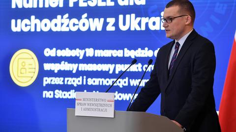 Szefernaker o numerach PESEL dla uchodźców z Ukrainy