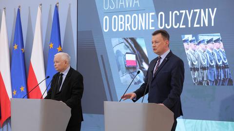 Kaczyński o projekcie ustawy o obronie Ojczyzny