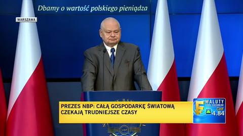 Glapiński: będziemy walczyć z inflacją, aż ją zredukujemy do poziomu, który uważamy za przyzwoity