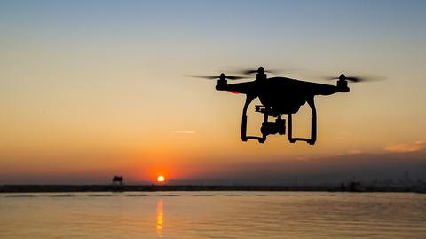 Dron na plaży w Międzyzdrojach 