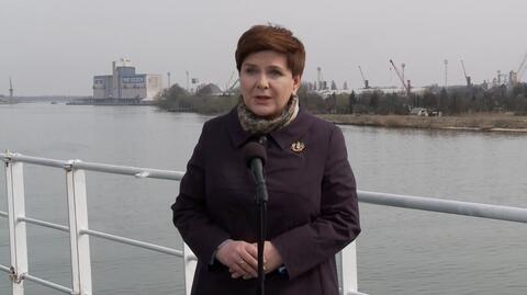 Beata Szydło opowiada o programie "Gospodarka plus" oraz istocie stoczni szczecińskiej