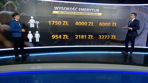 Wysokość emerytur po obniżce wieku - symulacja TVN24 BiŚ i Pracodawców RP