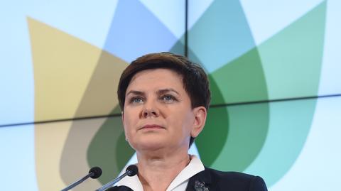 Beata Szydło oraz Jan Szyszko podczas konferencji dotyczącej szczytu klimatycznego.