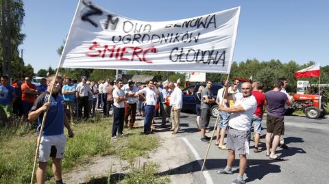 Protest plantatorów owoców na DK19