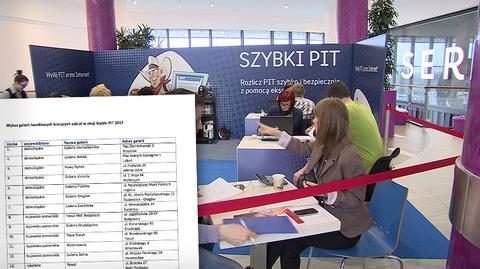 Szybki PIT w jednym z centrów handlowych w Poznaniu (nagranie z 2015 roku)