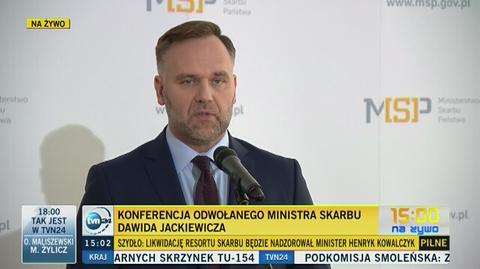 Dawid Jackiewicz odwołany ze stanowiska ministra skarbu