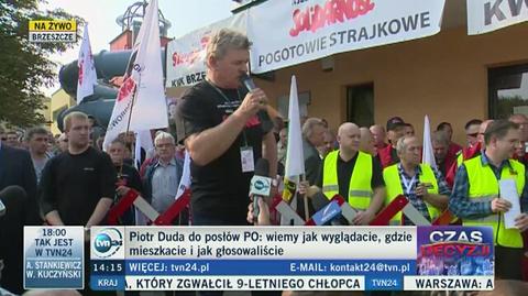 Dominik Kolorz podczas demonstracji