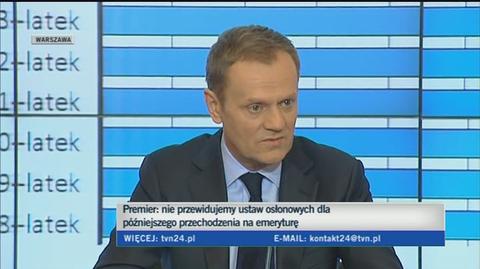 Donald Tusk zapewnia, że na reformie nie zarabia budżet państwa (TVN24)