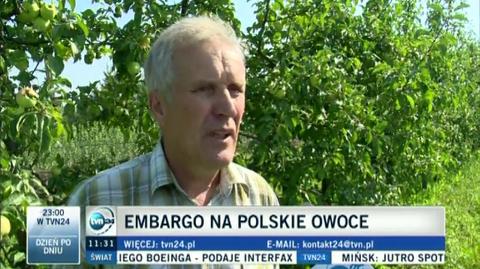 "Embargo będzie potężnym ciosem dla naszych sadowników"