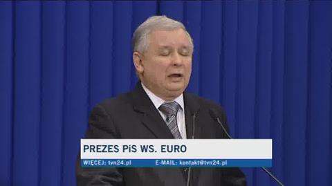 Jarosław Kaczyński o euro