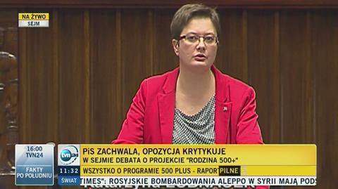 Katarzyna Lubnauer o programie 500 plus