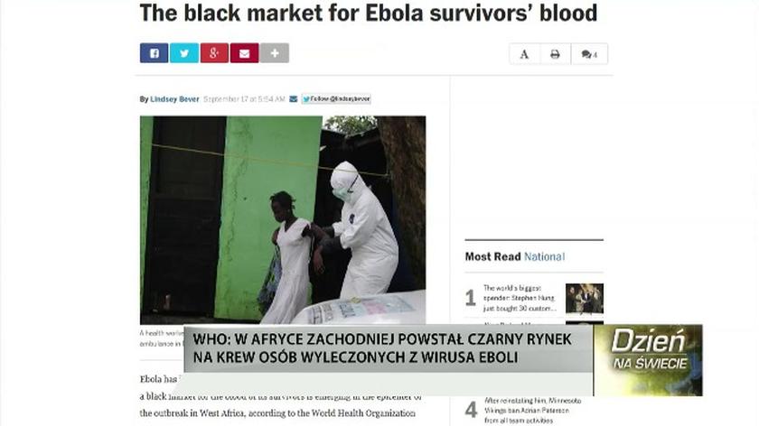 Kwitnie czarny rynek krwi wyleczonych z Eboli 