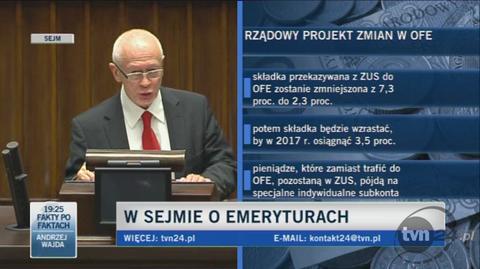 Michał Boni o zmianach w OFE (TVN24)