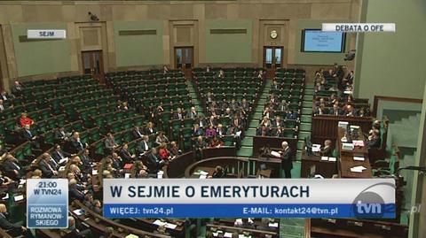 Michał Boni w Sejmie o zmianach w OFE (TVN24)