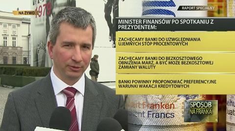 Minister finansów Mateusz Szczurek po spotkaniu z Prezydentem Komorowskim