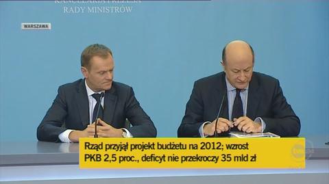 Minister Rostowski o najważniejszych parametrach budżetu (TVN24)