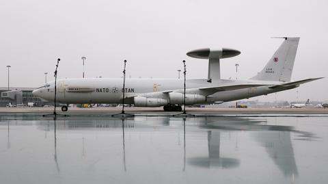 Natowski samolot wczesnego ostrzegania AWACS wylądował na Okęciu