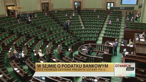 O podatku bankowym przy pustej sali sejmowej