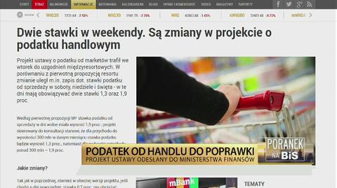 Podatek handlowy do poprawki. Dwie stawki weekendowe