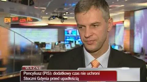 Poncyliusz: gdyńską stocznię czeka śmierć (TVN24)