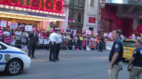 Pracownicy fast-foodów protestowali w Nowym Jorku