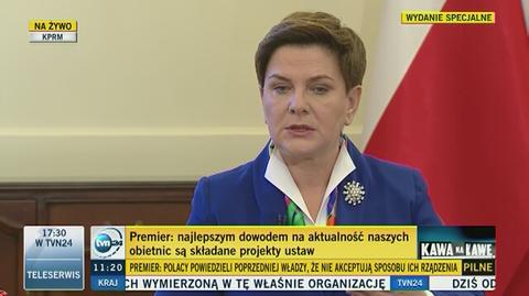 Premier Beata Szydło o projekcie "500+": nie wszyscy w Polsce zarabiają po kilkadziesiąt tys. miesięcznie 