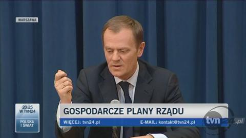 Premier o dacie przyjęcia euro i rozmowach z Waldemarem Pawlakiem (TVN24)
