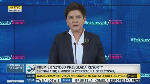 Premier: zgłosiłam kilka zastrzeżeń do Strategii na rzecz Odpowiedzialnego Rozwoju