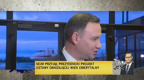 Prezydent chwali przyjęcie niższego wieku emerytalnego 