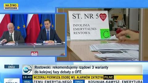 Rostowski: możliwości inwestycji OFE powinny być zliberalizowane 