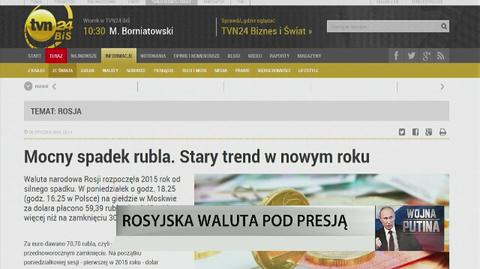 Rosyjski rubel coraz tańszy