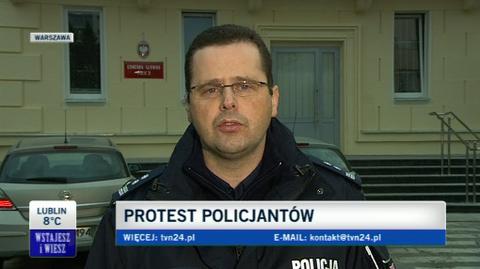 Rzecznik komendy głównej policji Mariusz Sokołowski uspokaja, źe policjanci pikietują w czasie wolnym od pracy