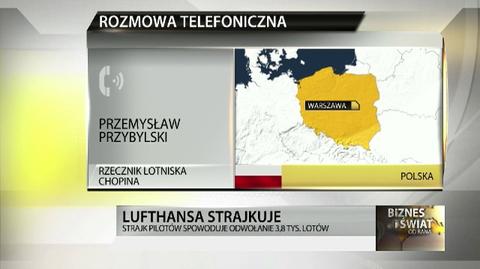 Rzecznik lotniska Chopina o utrudnieniach ze względu na strajk