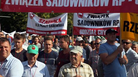 Sadownicy protestują w Warszawie