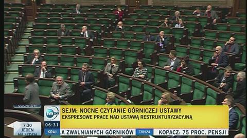 Sejm w nocy debatował o ustawie górniczej 