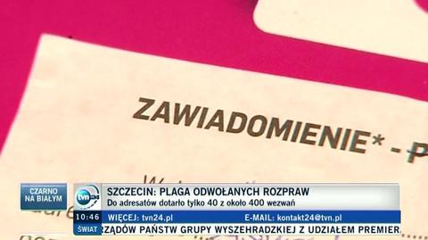 Słabe wyniki doręczeń w szczecińskim sądzie