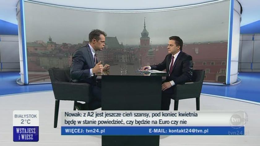 Sławomir Nowak o budowie autostrad (TVN24)