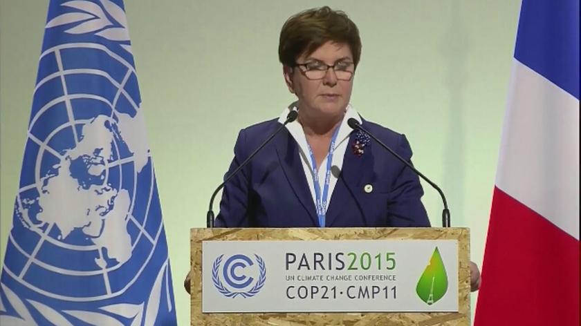 Szydło na COP21: Polska przeznaczy 8 mln dolarów na zielony fundusz klimatyczny