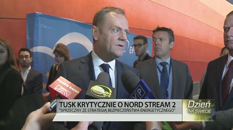 Tusk krytycznie o Nord Stream 2
