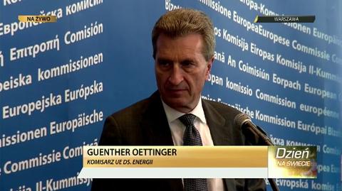 Wypowiedź Guenthera Oettinngera, komisraz UE ds energii, po spotkaniu w Warszawie 02.05 2014 r.