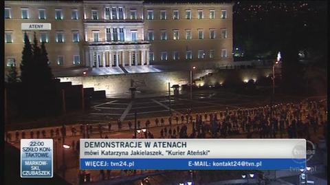 Zamieszki na ulicach Aten (TVN24)