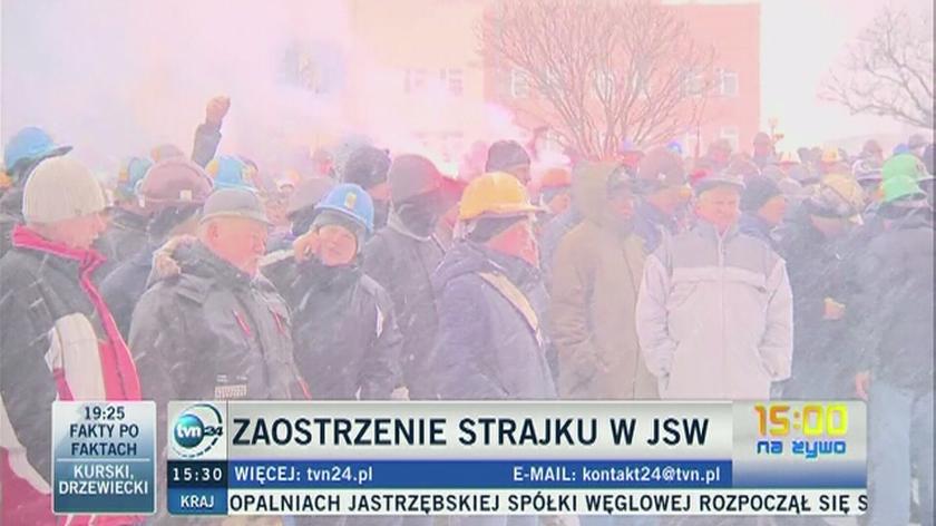 Zaostrzenie protestu w JSW. Trwa głodówka i strajk okupacyjny  