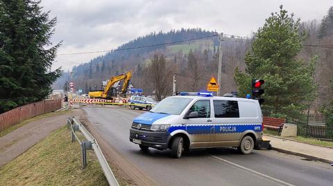 Pocisk lotniczy znaleziony podczas budowy mostu w Poroninie