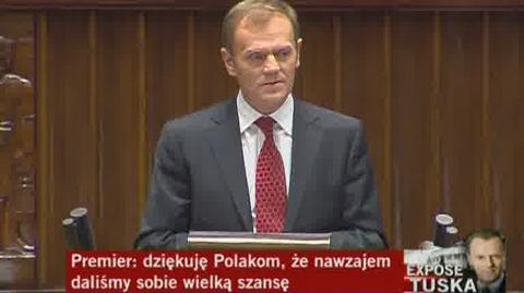 1. "Zaufanie będzie mottem tej kadencji",  premier Tusk rozpoczyna expose